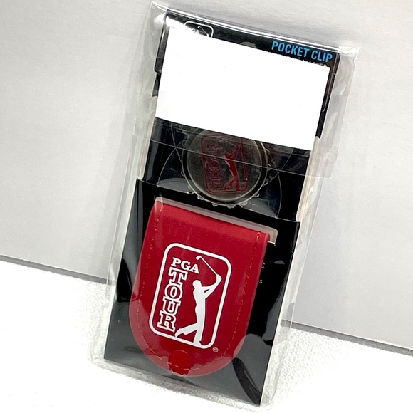 PGA Tour Golf Metallic Pocket Clip With Ball Marker Tango Red New - Picture 15 of 16
